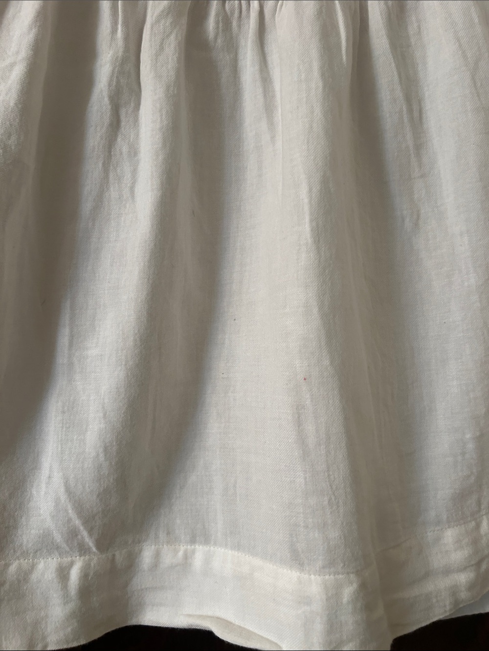 White Long-Sleeve Smocked Peasant Top with Pink Embroidery - Picture 10 of 10